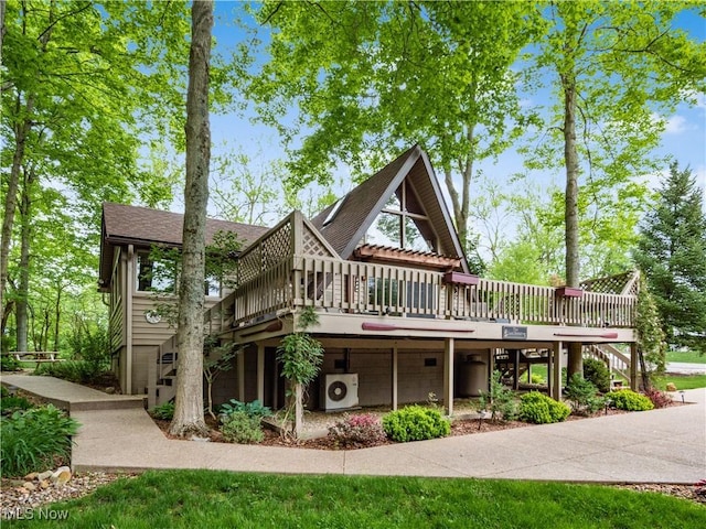 316 Saint Andrews Ln, Senecaville, OH 43780 - back of house featuring a deck, stairs, and a cooling unit
