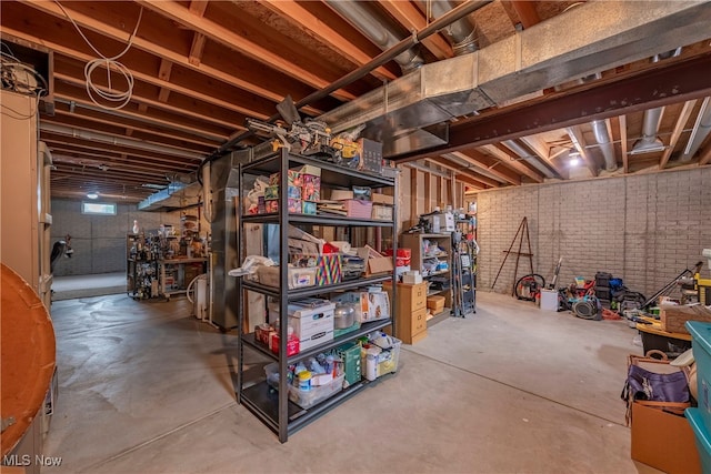 8373 Forest View Dr, Olmsted Falls, OH 44138 - unfinished basement featuring brick wall