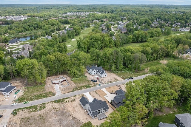 810 Club Dr W, Aurora, OH 44202 - aerial overview of property's location with a forest and nearby suburban area