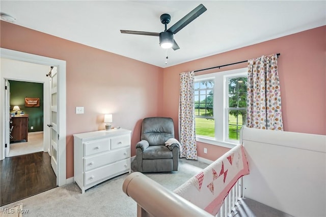 10626 Oakview Dr, Beloit, OH 44609 - bedroom with carpet floors, baseboards, and ceiling fan