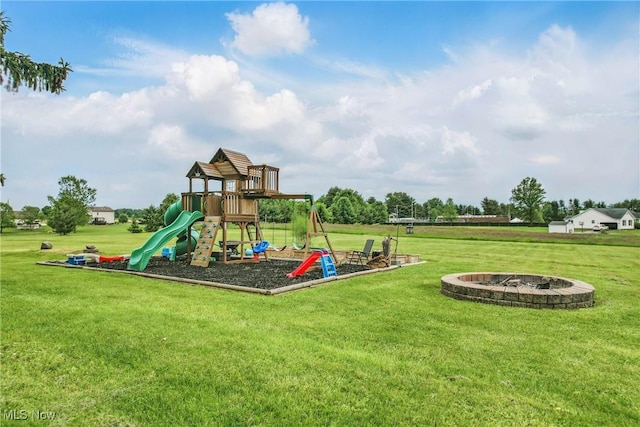 10626 Oakview Dr, Beloit, OH 44609 - communal playground featuring an outdoor fire pit and a yard