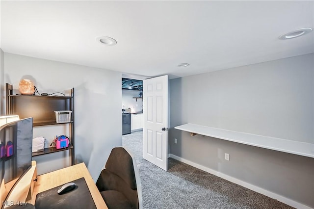 10626 Oakview Dr, Beloit, OH 44609 - carpeted office featuring baseboards and recessed lighting