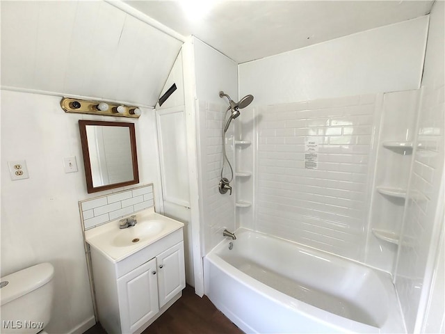 681 Madison St, Conneaut, OH 44030 - bathroom featuring vanity, toilet, and  shower combination