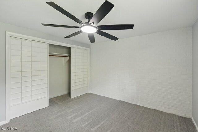 8049 Mccreary Rd, Broadview Heights, OH 44147 - unfurnished bedroom featuring carpet floors, a closet, and a ceiling fan