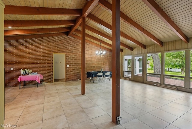 8049 Mccreary Rd, Broadview Heights, OH 44147 - unfurnished sunroom with a chandelier