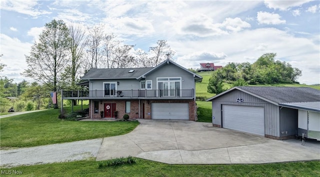85530 Beagle Club Rd, Scio, OH 43988 - traditional home featuring a front yard, brick siding, driveway, and a deck