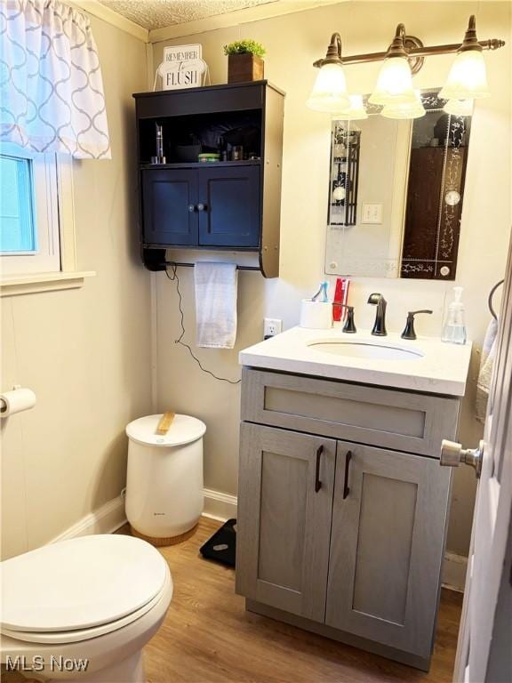 1324 N 4th St, Toronto, OH 43964 - half bath featuring vanity, wood finished floors, and toilet