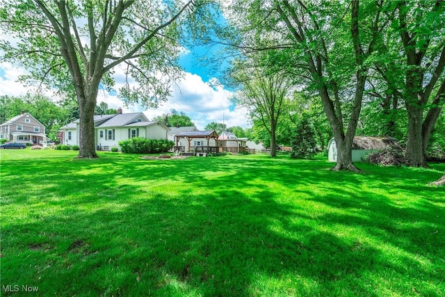 163 E Martin St, Amherst, OH 44001 - view of grassy yard with a gazebo