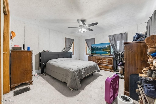 5869 Beechwood Ave, Alliance, OH 44601 - bedroom featuring carpet floors, a ceiling fan, and a textured ceiling
