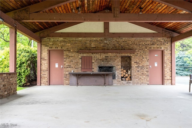 3413 Stillwood Blvd, Stow, OH 44224 - view of patio / terrace featuring an outdoor brick fireplace