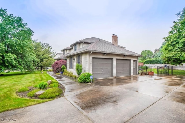 2410 Rohrer St NW, North Canton, OH 44720 - view of property exterior featuring a chimney and a shingled roof