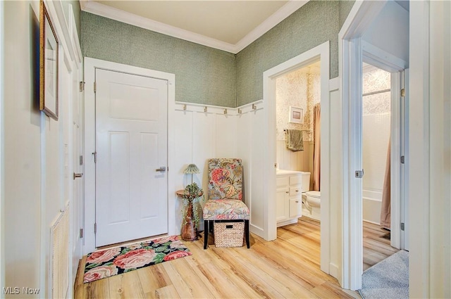 1572 Gate House St NE, Canton, OH 44721 - mudroom with ornamental molding and light wood-style flooring
