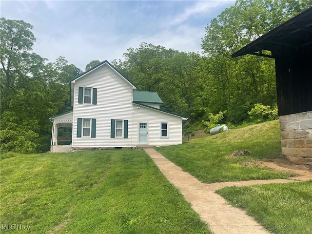 2743 Cow Creek Rd, Saint Marys, WV 26170 - back of property featuring a yard
