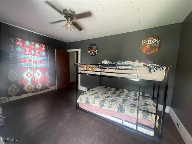 2743 Cow Creek Rd, Saint Marys, WV 26170 - bedroom featuring wood finished floors, baseboards, and a ceiling fan