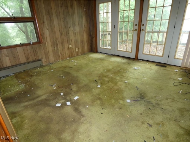 52100 State Route 536, Hannibal, OH 43915 - empty room with a baseboard radiator and wooden walls