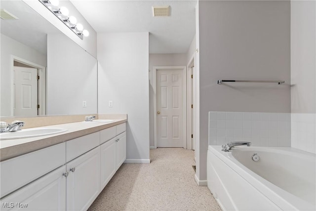 7284 Forest Cove Ln, Northfield, OH 44067 - full bath featuring double vanity, baseboards, and a bath