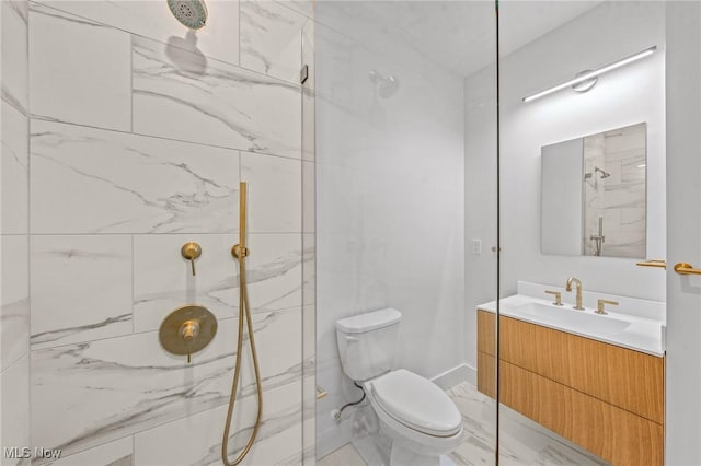 629 Euclid Ave Unit 1510, Cleveland, OH 44114 - full bathroom featuring marble finish flooring, vanity, a marble finish shower, and toilet