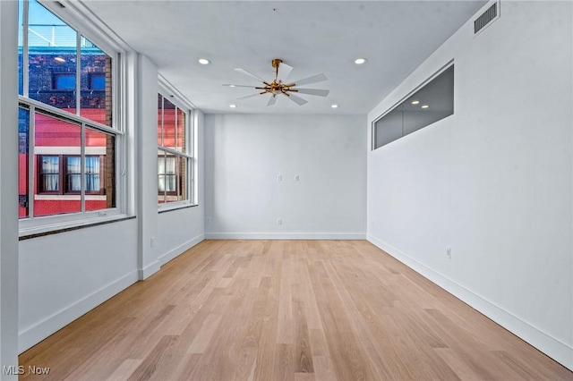 629 Euclid Ave Unit 1510, Cleveland, OH 44114 - spare room featuring wood finished floors, recessed lighting, baseboards, and a ceiling fan