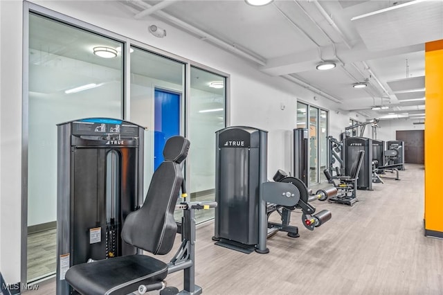 629 Euclid Ave Unit 1510, Cleveland, OH 44114 - exercise room featuring wood finished floors and baseboards