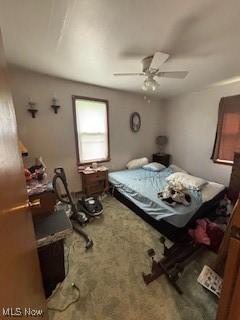 5806 Risher Rd, Leavittsburg, OH 44430 - carpeted bedroom featuring ceiling fan