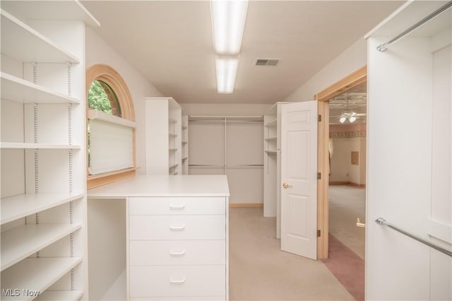 4219 Olde Charted Trl, Poland, OH 44514 - walk in closet with light carpet and ceiling fan