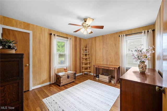 14300 Bidwell Ave, Cleveland, OH 44111 - office space featuring ceiling fan, wood finished floors, and baseboards
