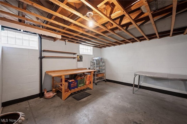 14300 Bidwell Ave, Cleveland, OH 44111 - below grade area with concrete block wall and a workshop area