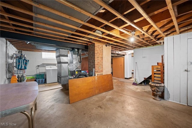 14300 Bidwell Ave, Cleveland, OH 44111 - below grade area with washer / clothes dryer and concrete block wall