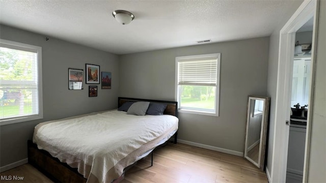 2187 State Route 550, Cutler, OH 45724 - bedroom featuring multiple windows, a textured ceiling, and light wood-style flooring