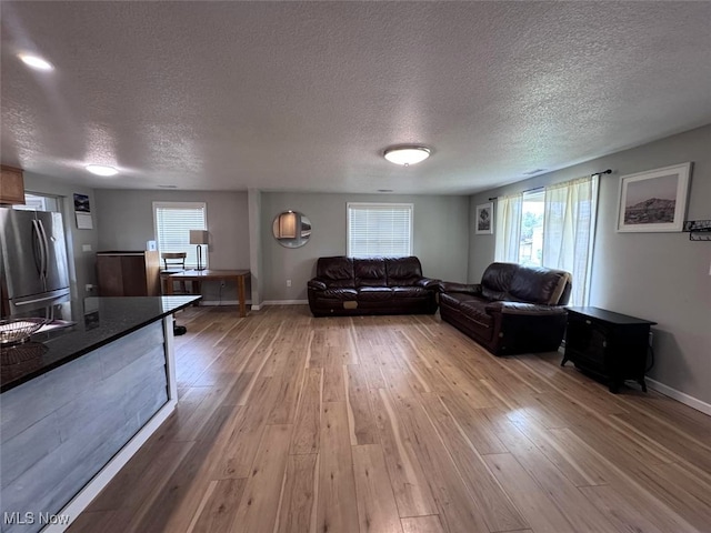 2187 State Route 550, Cutler, OH 45724 - living area with light wood-style floors and a textured ceiling