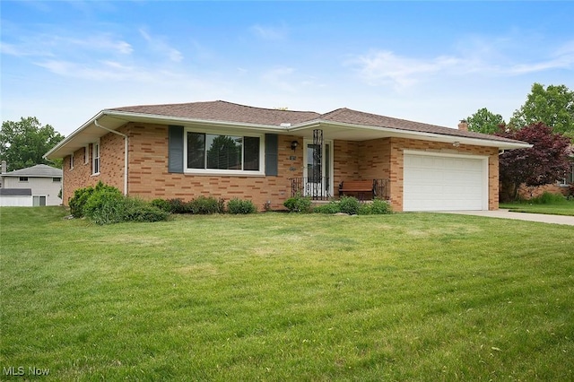 7278 Barton Hill Dr, Parma, OH 44129 - single story home with an attached garage, brick siding, a front lawn, and concrete driveway
