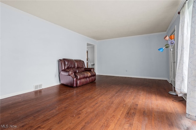 6123 Wilson Mills Rd, Highland Heights, OH 44143 - sitting room with wood finished floors, ornamental molding, and baseboards