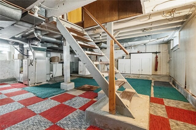 917 Park Ave SW, Canton, OH 44706 - below grade area with heating unit and stairs