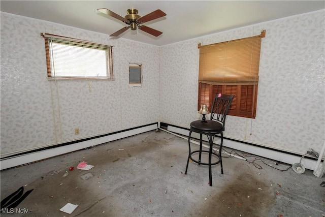 177 Sumner St, Oberlin, OH 44074 - unfurnished room with concrete floors and ceiling fan