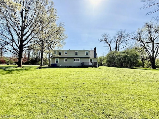 6911 Post Ln, Hudson, OH 44236 - view of grassy yard with a deck