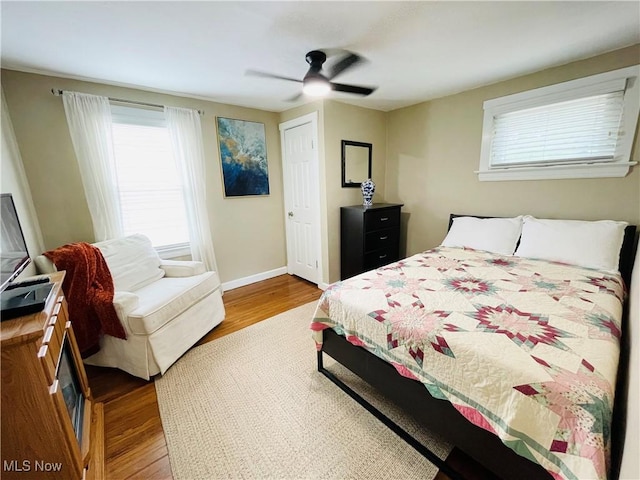 1630 Olivewood Ave, Lakewood, OH 44107 - bedroom featuring wood finished floors, a closet, ceiling fan, and baseboards
