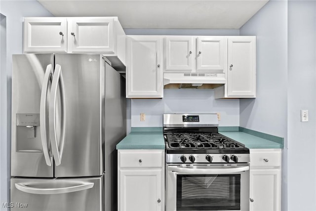6465 Saint Andrews Dr Unit 6, Canfield, OH 44406 - kitchen featuring stainless steel appliances, under cabinet range hood, and white cabinets