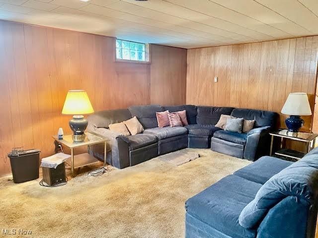 1148 Miami Ave, Youngstown, OH 44505 - carpeted living area with wood walls
