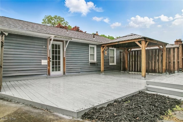 2506 Bears Den Rd, Youngstown, OH 44511 - wooden deck featuring a gazebo