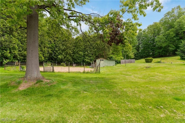 4937 Stevens Rd, Akron, OH 44319 - view of yard featuring an outbuilding