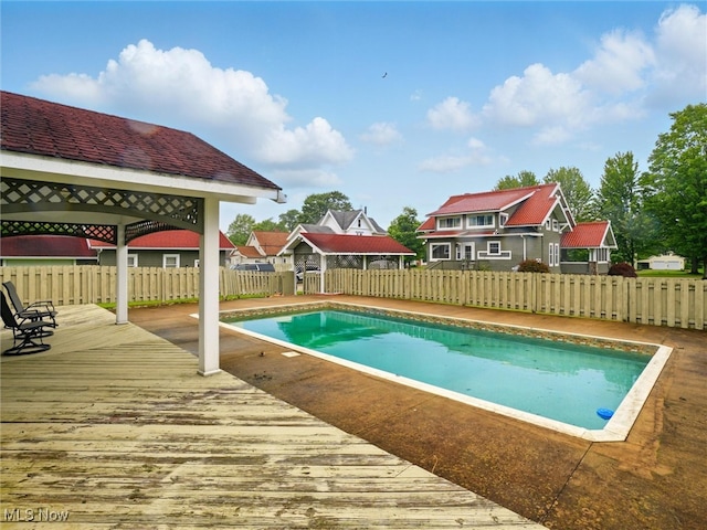 126 W Jefferson St, Jefferson, OH 44047 - view of pool featuring a fenced backyard and a deck