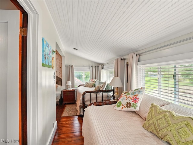 126 W Jefferson St, Jefferson, OH 44047 - bedroom featuring vaulted ceiling and wood finished floors