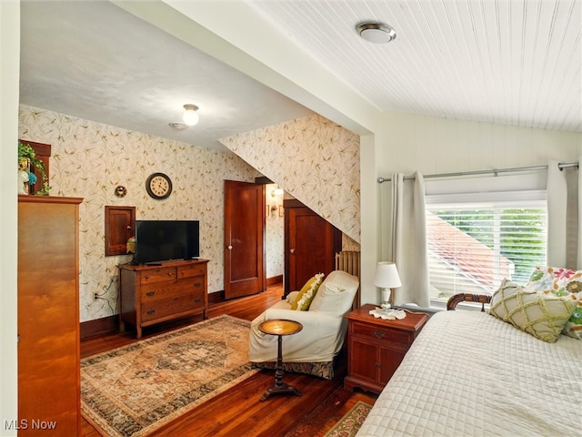 126 W Jefferson St, Jefferson, OH 44047 - bedroom featuring hardwood / wood-style flooring and wallpapered walls