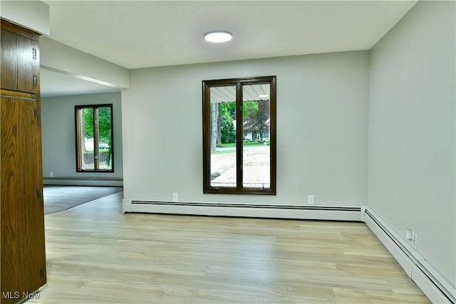 8848 King Graves Rd NE, Warren, OH 44484 - unfurnished room with a baseboard radiator and light wood-type flooring