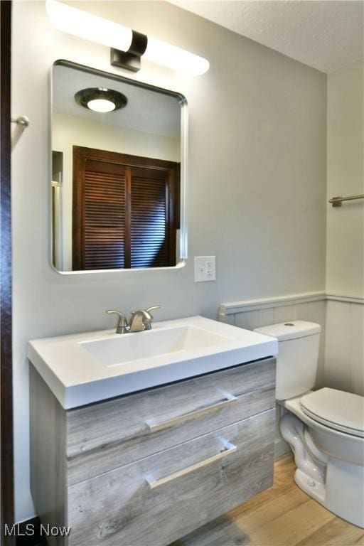 8848 King Graves Rd NE, Warren, OH 44484 - bathroom with vanity, toilet, and wood finished floors