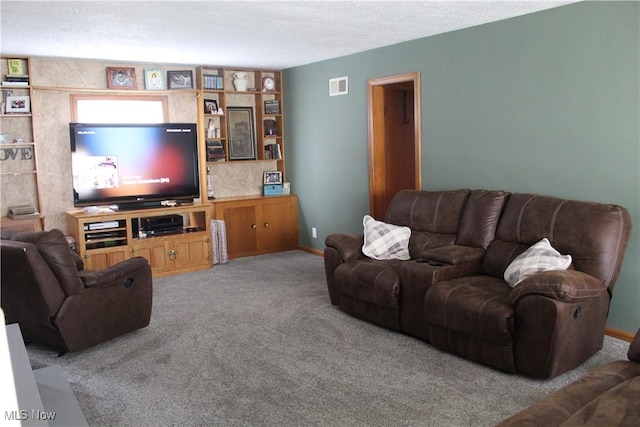 230 Rivercrest Dr, Coshocton, OH 43812 - living area with carpet floors, a textured ceiling, and baseboards