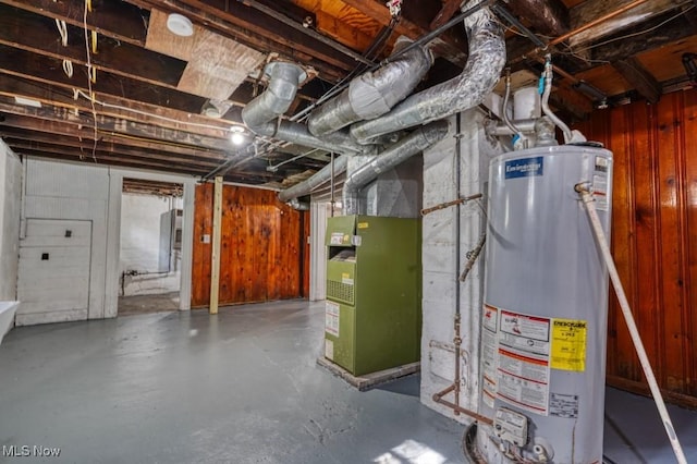 8208 Vista Ave, Garfield Heights, OH 44125 - unfinished below grade area featuring gas water heater and heating unit
