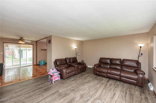 29431 Fairway Blvd, Willowick, OH 44095 - living area with wood finished floors and a ceiling fan