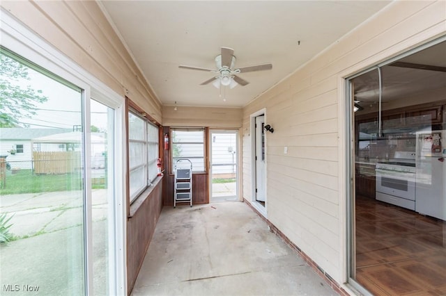 29431 Fairway Blvd, Willowick, OH 44095 - unfurnished sunroom featuring ceiling fan