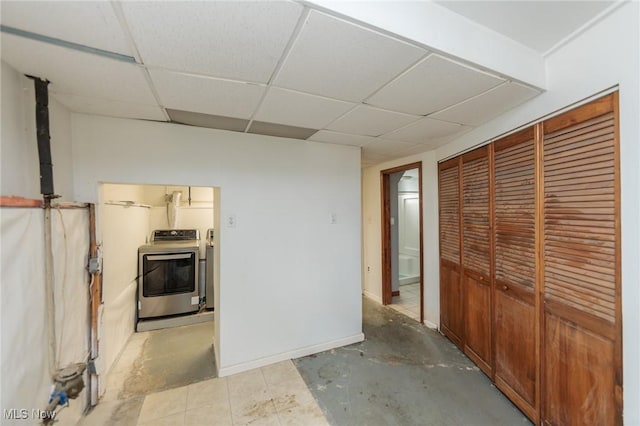 29431 Fairway Blvd, Willowick, OH 44095 - basement featuring washer / clothes dryer and a drop ceiling